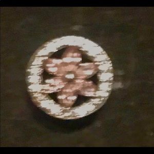 Pandora/charm 925- w/lilac crystal gem flower